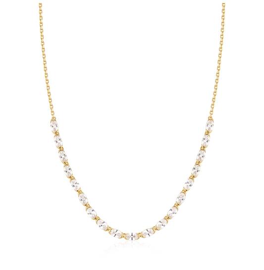  Wanderer - Link necklaces - Silver / 14kt GP - Zirconia - 45cm